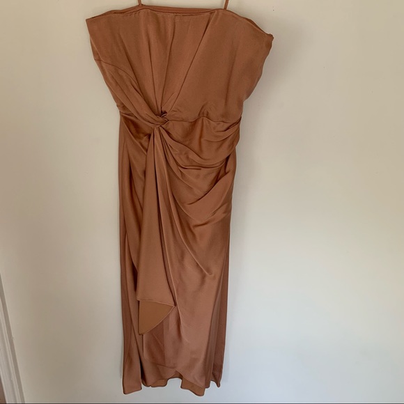 A.L.C. Roya Twist Waist Strapless Dress, in Rose - Picture 5 of 16